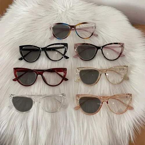 Imagen 2 del producto Gafas fotocromáticas para miopía con forma de ojo de gato para mujer, lentes fotocromáticas con luz azul, a la moda, de 0 a 4,0