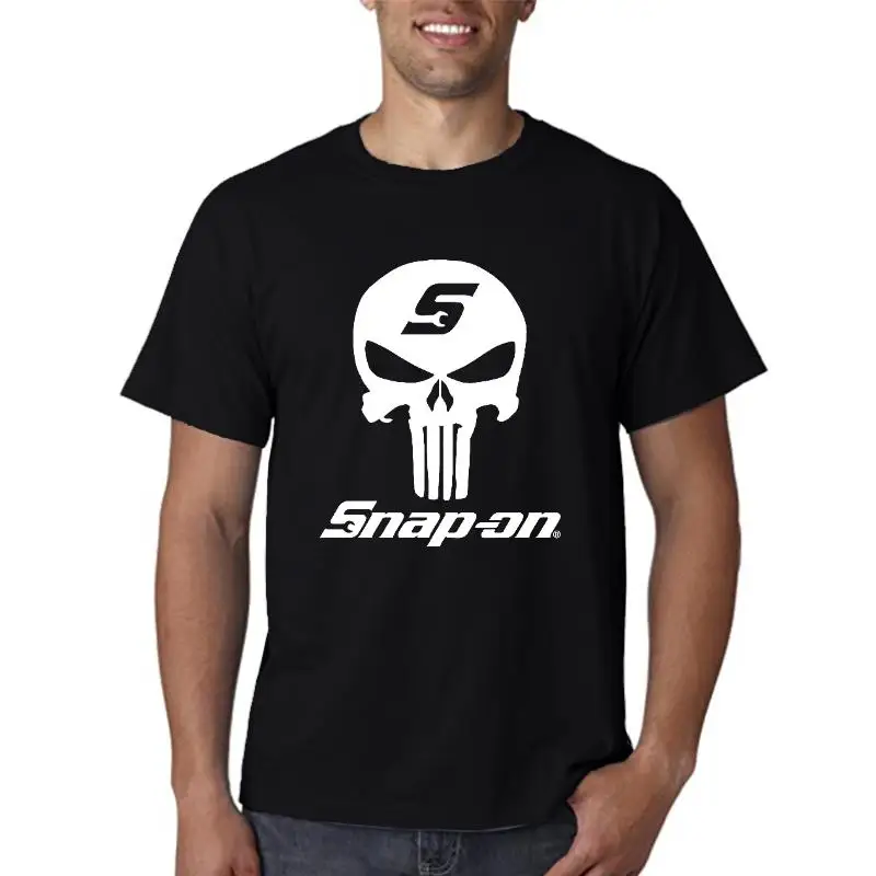 Snop On T-Shirt Men's Logo Snop On Tools Wrench Skull New T-Shirt Block Printed