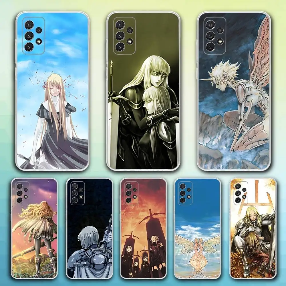 C-ClaymoreS Anime Phone Case For Samsung S30,23,21,22,20, FE lite,S10,9,8,7 PIus Note20ultra Soft Transparent