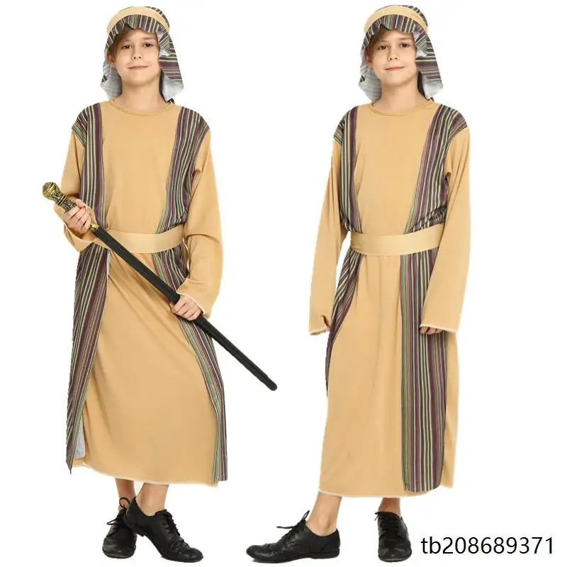 Арабский эффедный костюм на Хэллоуин для мальчиков, наряд принца Аладдина, детская мужская одежда, традиционная этническая сценическая одежда...