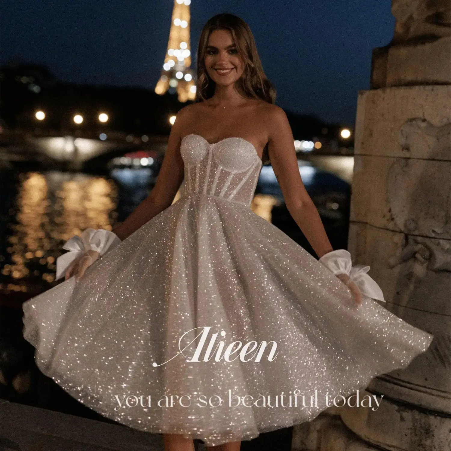 

Aileen A-line Sweetheart Off the Shoulders Shiny Elegant Party Dresses for Women 2024 Prom Gown Robe De Soiree Femmes Ball Gowns