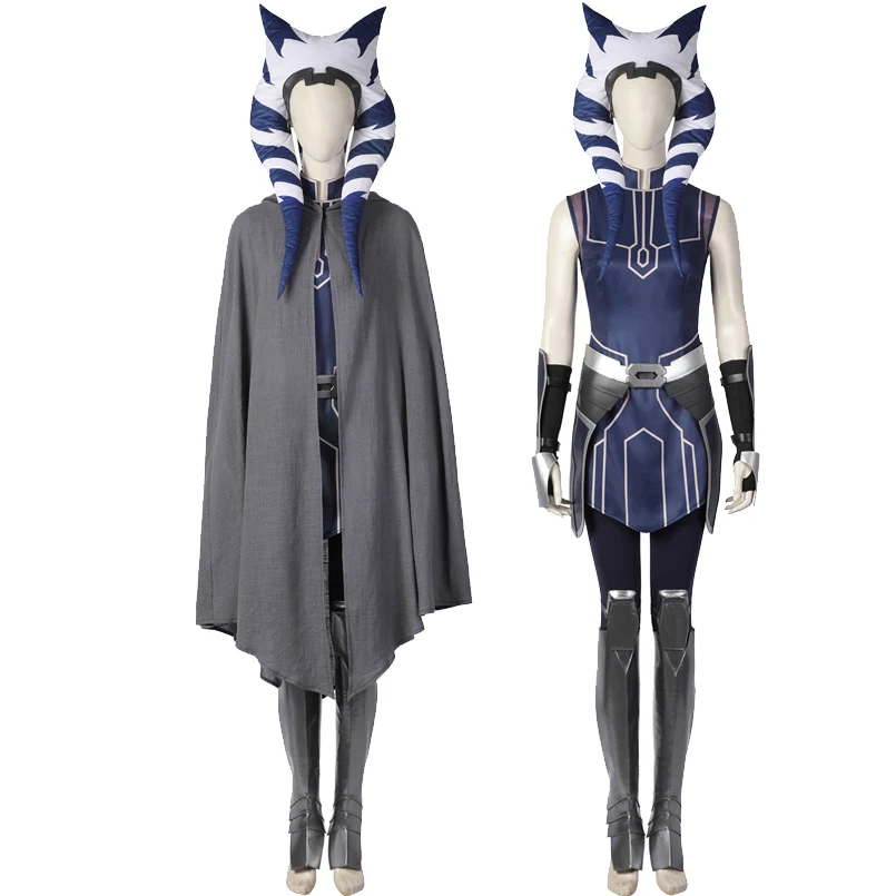 Carnival Halloween Clone Wars Adult Female Outfit Ahsoka Cosplay Costume Superhero Battle Suit With Accessories Custom Made