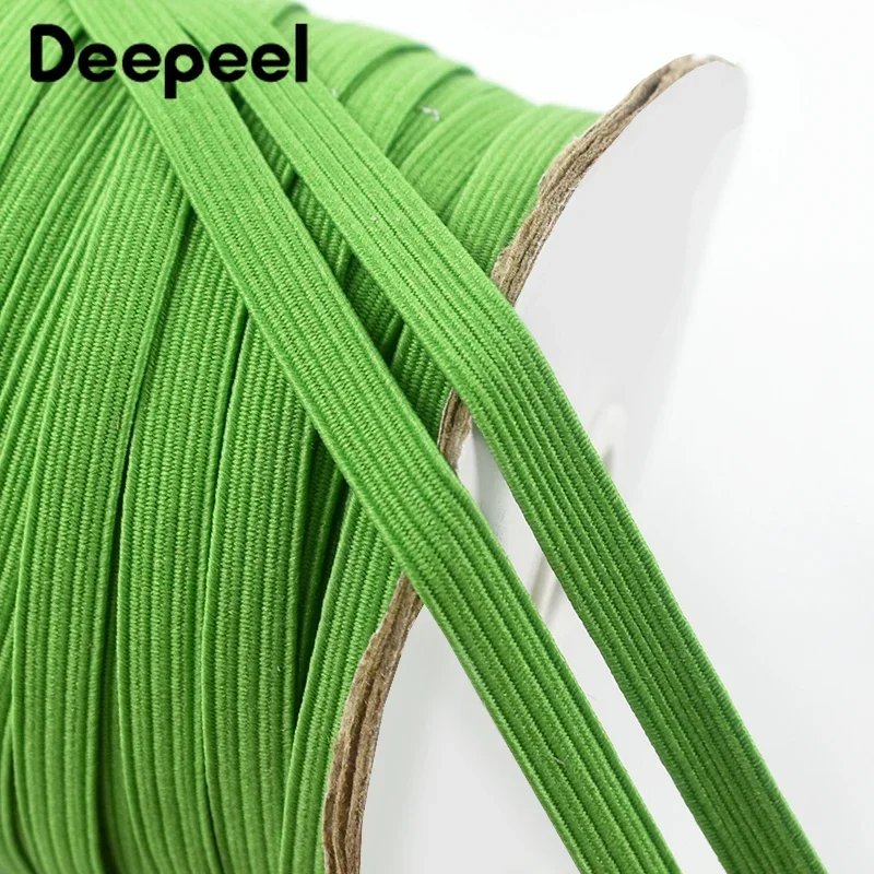 30Meters Deepeel 6mm Elastic Band Flat Rubber Bands Hair Rope Ribbon Tape Belt Mask Notebook Shoes Garment Sewing Accessories