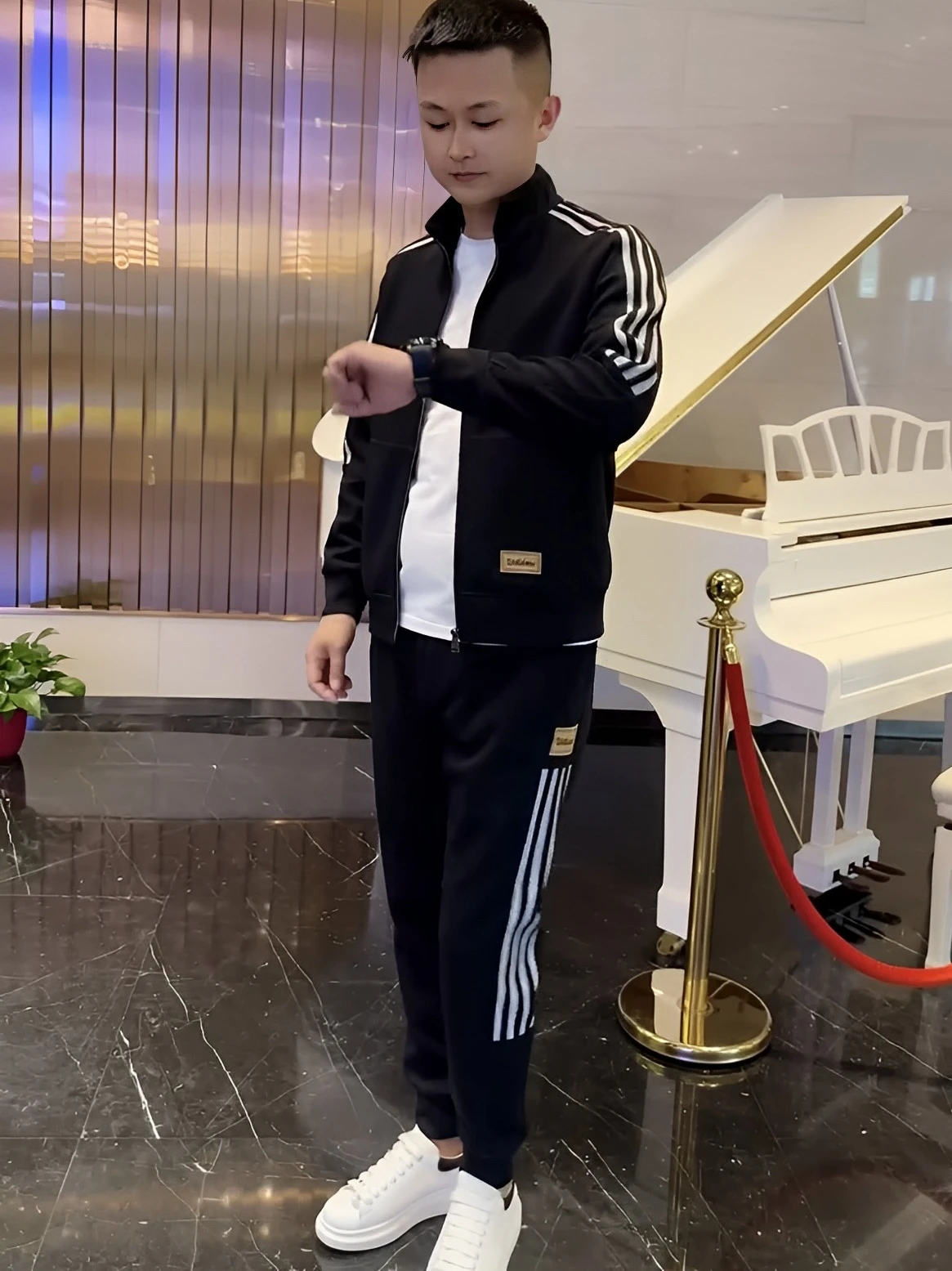 

Men's Faion Busin Casual Set Autumn New Long Sve Sweatirt Comfortable Matching Trousers Versatile Ele Sle