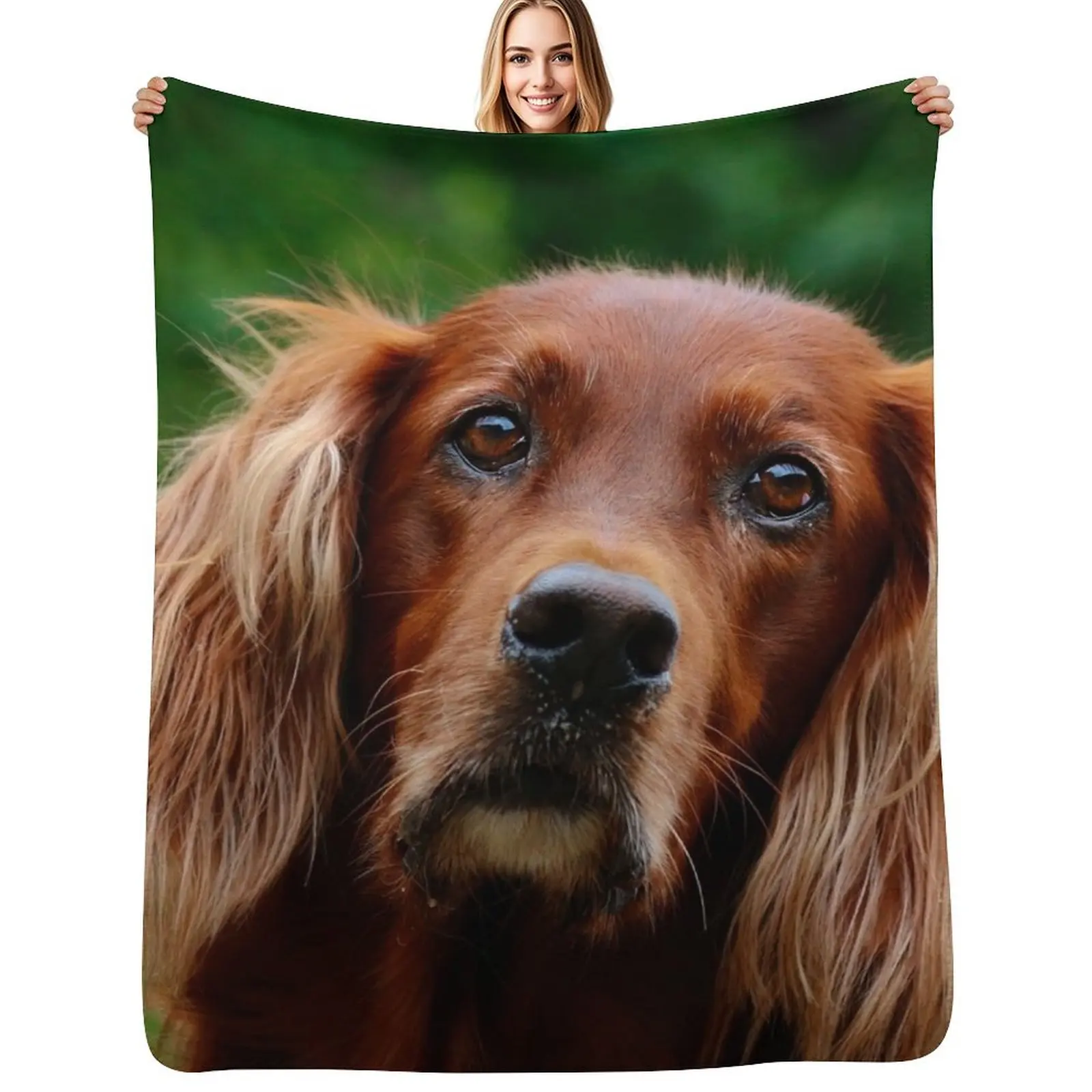 Irish Setter - do you mean me? Throw Blanket Cozy Napping Blanket Gift for Mom Dad