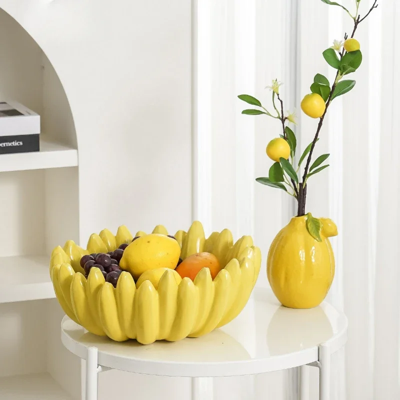 Household Banana Shaped Ceramic Fruit Tray Snack Plate Key and Miscellaneous Storage Tray At The Entrance Creative Home Storage