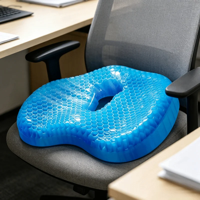 Gel U-förmiges Sitzkissen - Kühlendes Ergonomisches Stuhlkissen für Steißbein- und Coccyx-Schmerzlinderung, Bürostuhl & Autositz