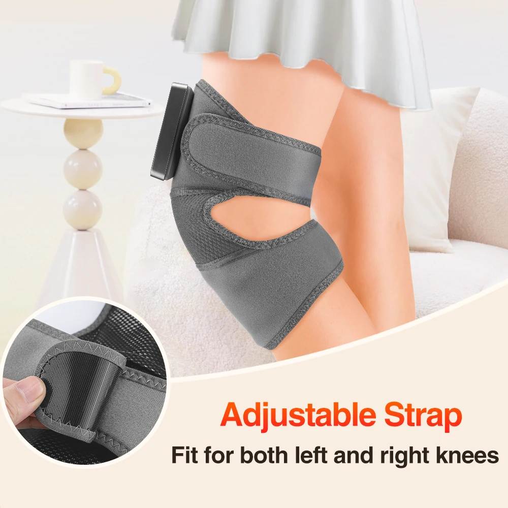 Heated Vibrating Knee Pads for Joint Far-infrared Knee,Shoulder & Elbow Pad 3 in 1 Brace Hot Compress USB Charging Warmer Strap