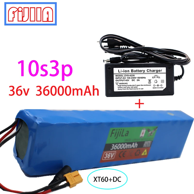 New 36V 36000mAh 600W 10s3p Li-ion Battery Pack 20A BMS  M365 Pro EBike Bicycle Scooter XT60 or Tplug Electric Scooter