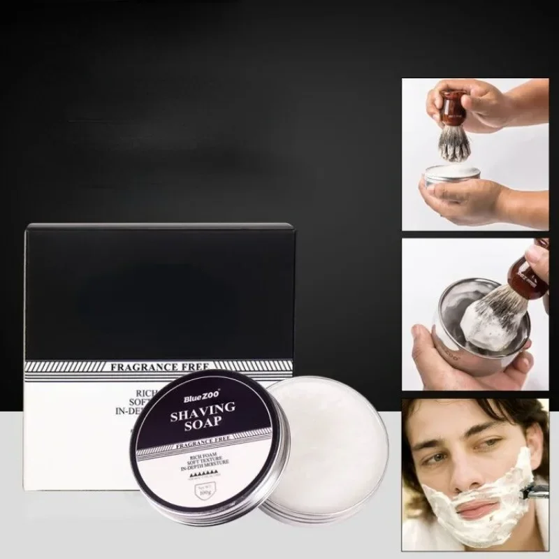 

100g Men's Shaving Cream Shaving Soap Care Foam Soap Sandalwood Mint Odorless Safe Fragrance