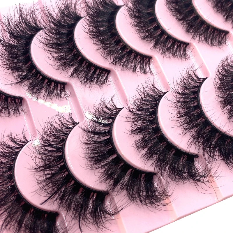 New 10 Pairs 3D Faux Mink Hair False Eyelashes Natural Messy Eyelash Crisscross  Fluffy Lashes Extension Stage Makeup Eyelashes