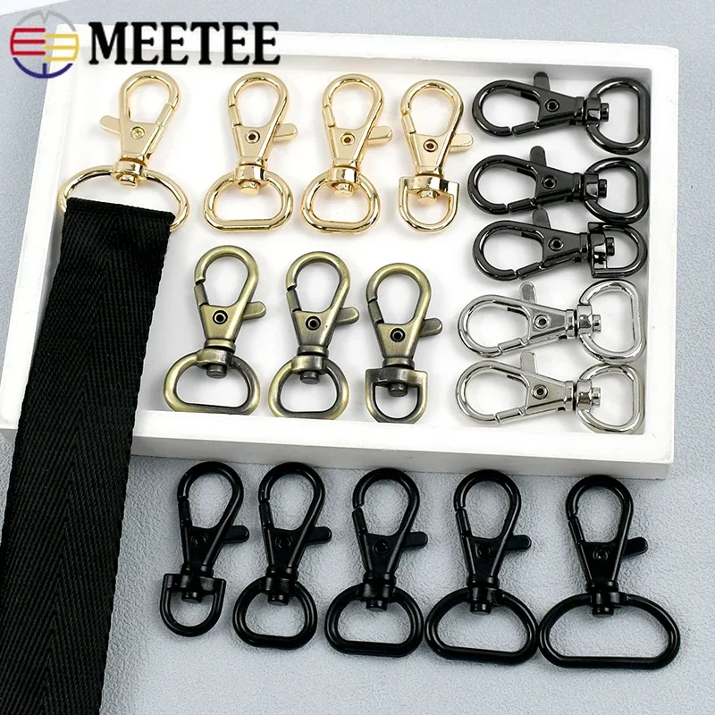 

Meetee 10/20Pcs 10-25mm Metal Strap Buckle for Bags Swivel Lobster Clasp Webbing Keychain Spring Hooks DIY Hardware Accessories