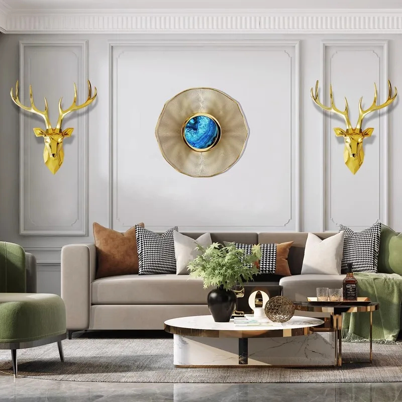 3D Deer Head Sculpture Wall Hanging Decor, Animal Stag Statue,Home, Living Room, Bedroom, Wall Decoration Accessories,