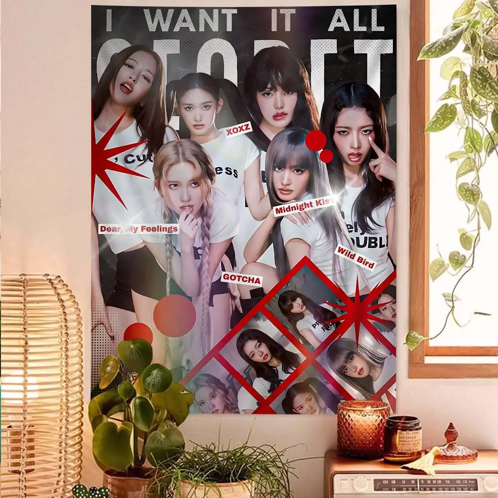 Korea Kpop I-Ive Hanging Bohemian Tapestry Bohemian Wall Tapestries Mandala Cheap Hippie Wall Hanging