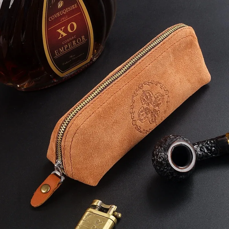 Leather Smoking Pipe Pouch Bag Holder Tobacco Pouch Case Large Capacity Accessories Men Gifts Smoke Pipe Bag