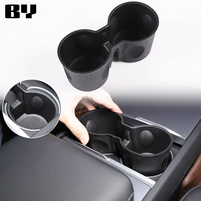 

For Tesla Model 3 Highland 24 TPE Black Car Central Control Drinks Holder Rear Seat Water Cup Cover Car Interior Accessories