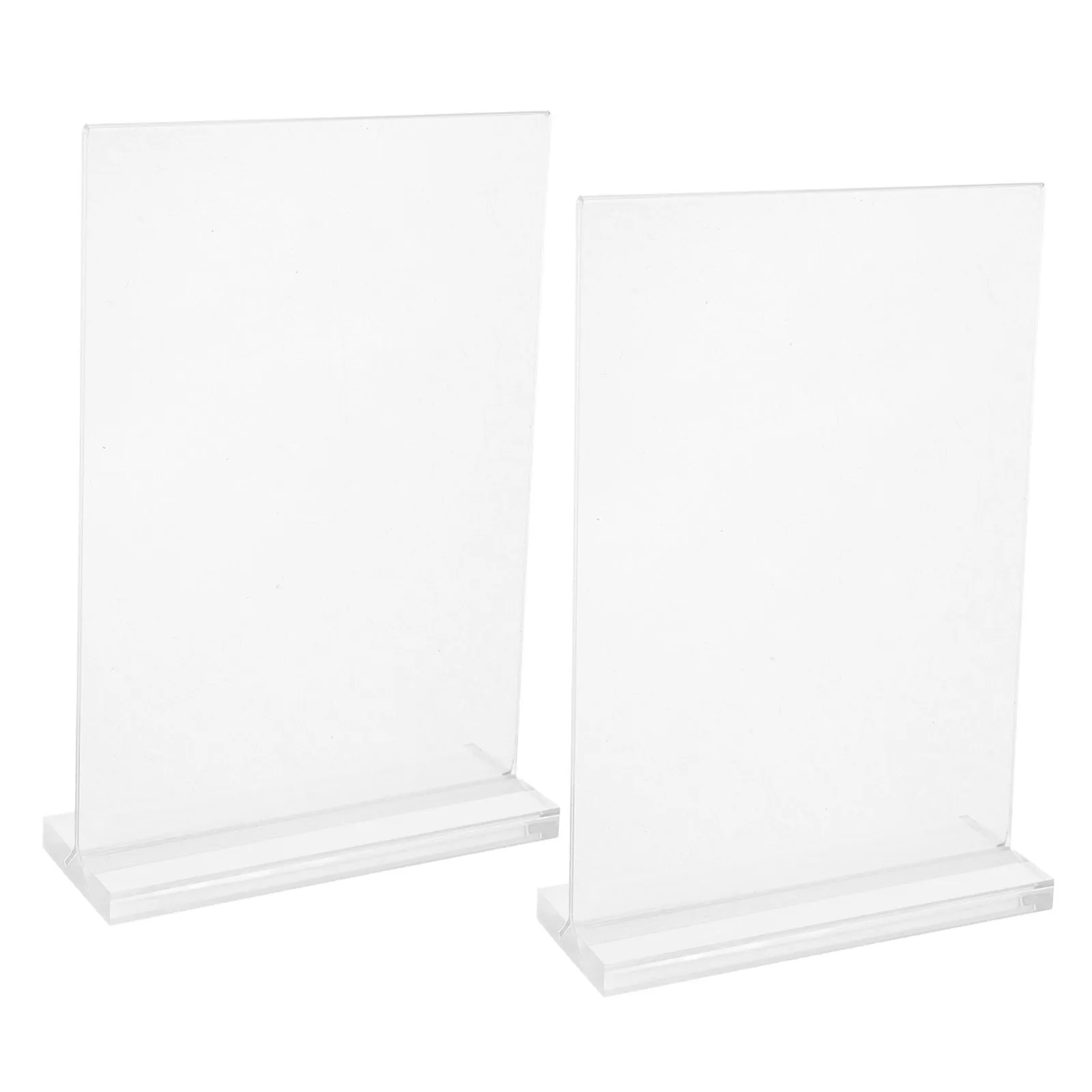 2 قطعة A6 واضح الاكريليك T-شكل عرض حامل علامة مزدوج الوجهين ل القائمة سعر التسمية الطيارة منضدية متجر بيع بالتجزئة مكتب فندق #2