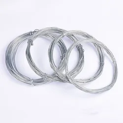 10Meters 0.8mm/0.95mm/1.2mm/1.4mm Galvanized Iron Wire Fine Steel Wire Rope Sculpture Handmade DIY Hardware Accessories