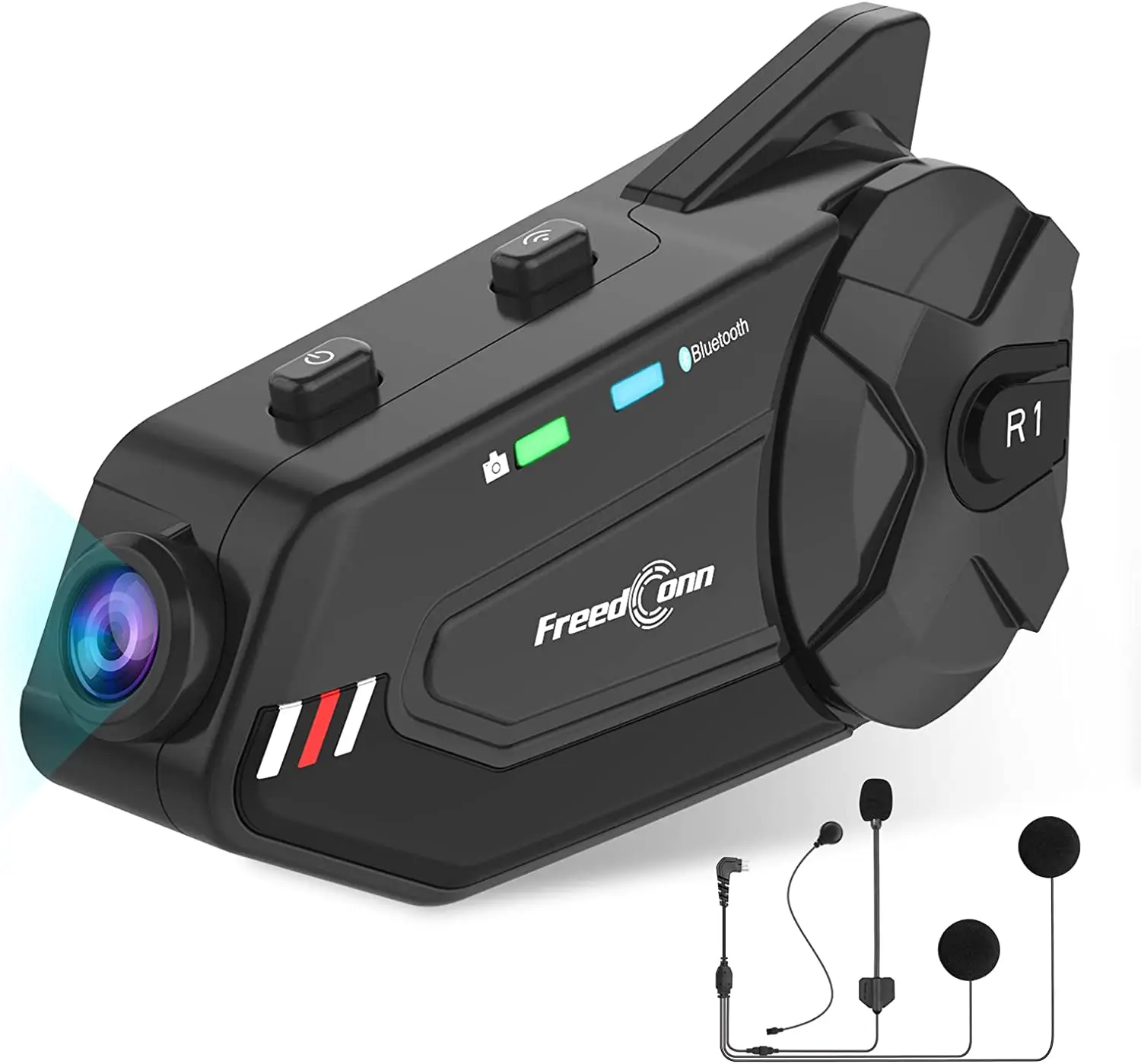 Waterproof Motorcycle Bluetooth Intercom HD Video Recorder Helmet Bluetooth Headset