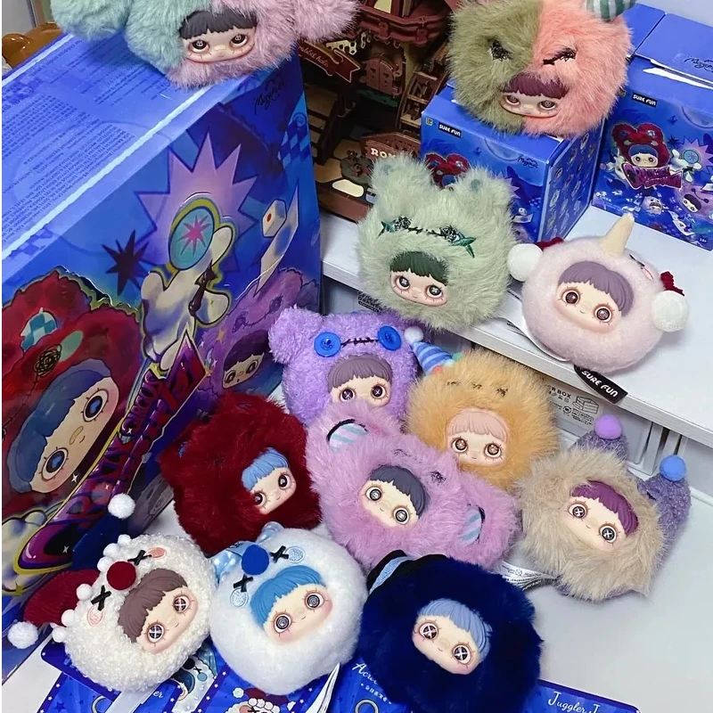 Maymei クレイジーサーカスシリーズぬいぐるみブラインドボックストレンディなおもちゃバッグペンダント漫画アニメかわいい神秘的なボックスクリエイティブデスクトップ装飾