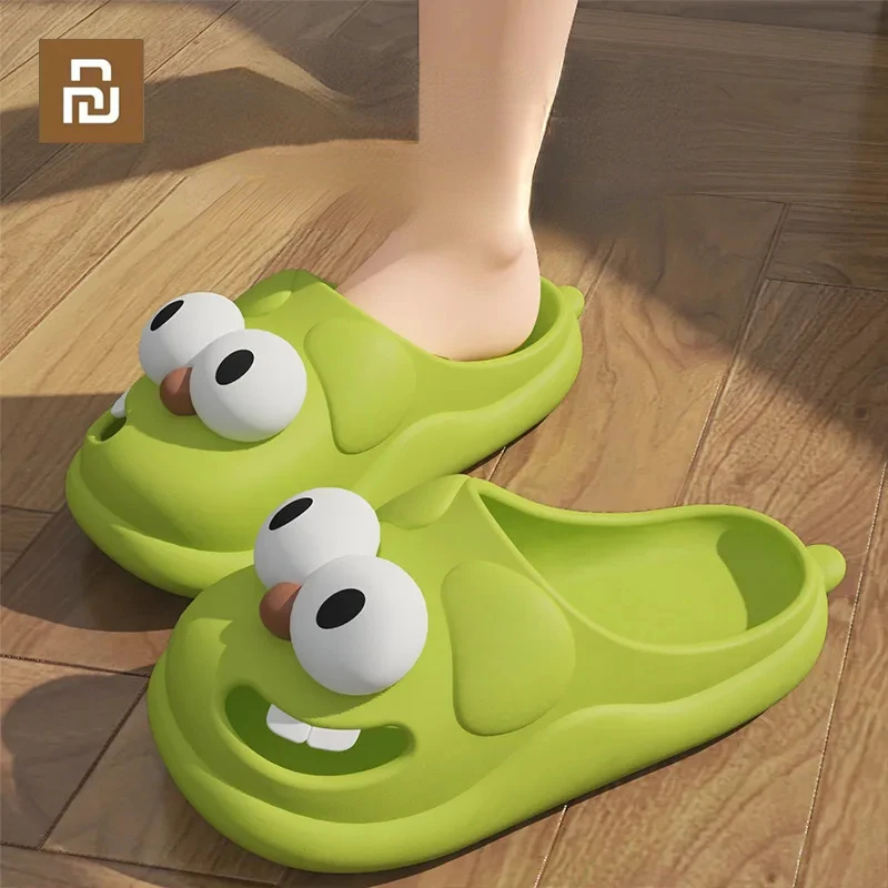 Youpin Spring Summer New Upgraded Cute Big Eyes Slipper Women Indoor Outdoor Bathroom Sandals Thick Sole Men\'s Beach Shoes