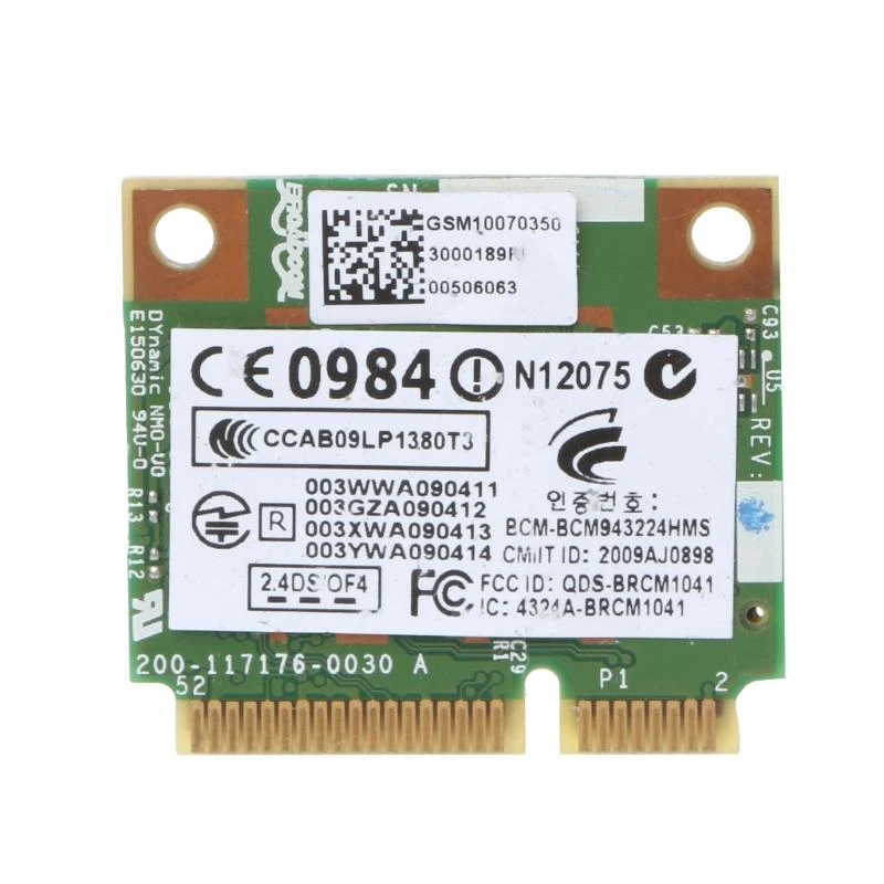 300Mbps 802.11agn WiFi BT Wireless Half Mini PCI-E Card for HP BCM943224HMS