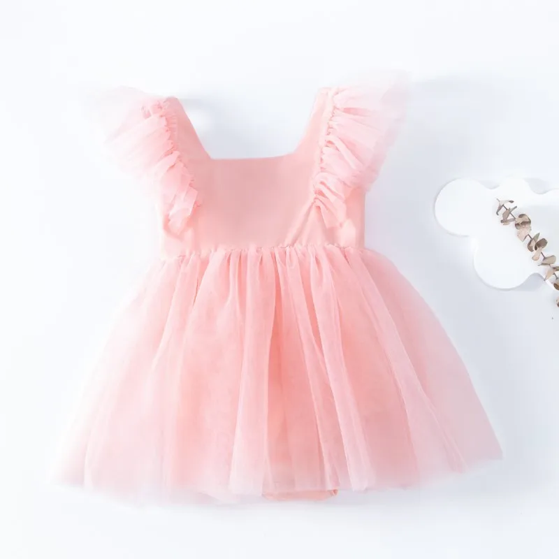 Fashion Baby Girl Princess Butterfly Dress Fly Sleeve Newborn Infant Toddler Child Tulle Vestido Summer Baby Clothes 0-2Y
