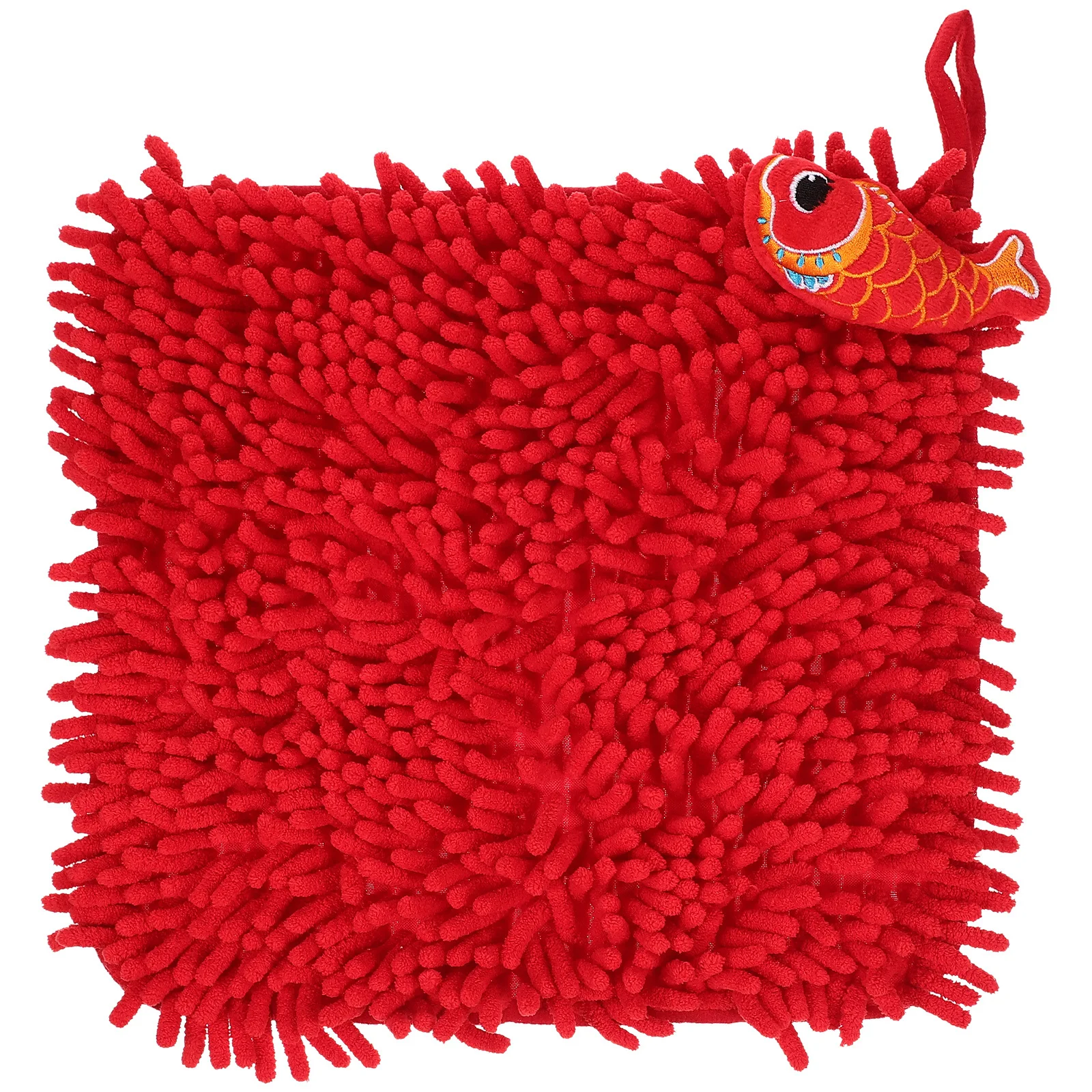 

Chenille Hand Towel Premium Comfortable Absorbent Fast Drying Kitchen Bathroom Hanging Loop Reusable Practical