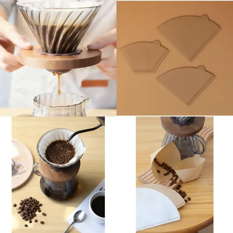 for Customized Wholesale Multi Size High Quality Portable Eco Friendly Classic Wooden Cone Coffee Filter Disposable Food