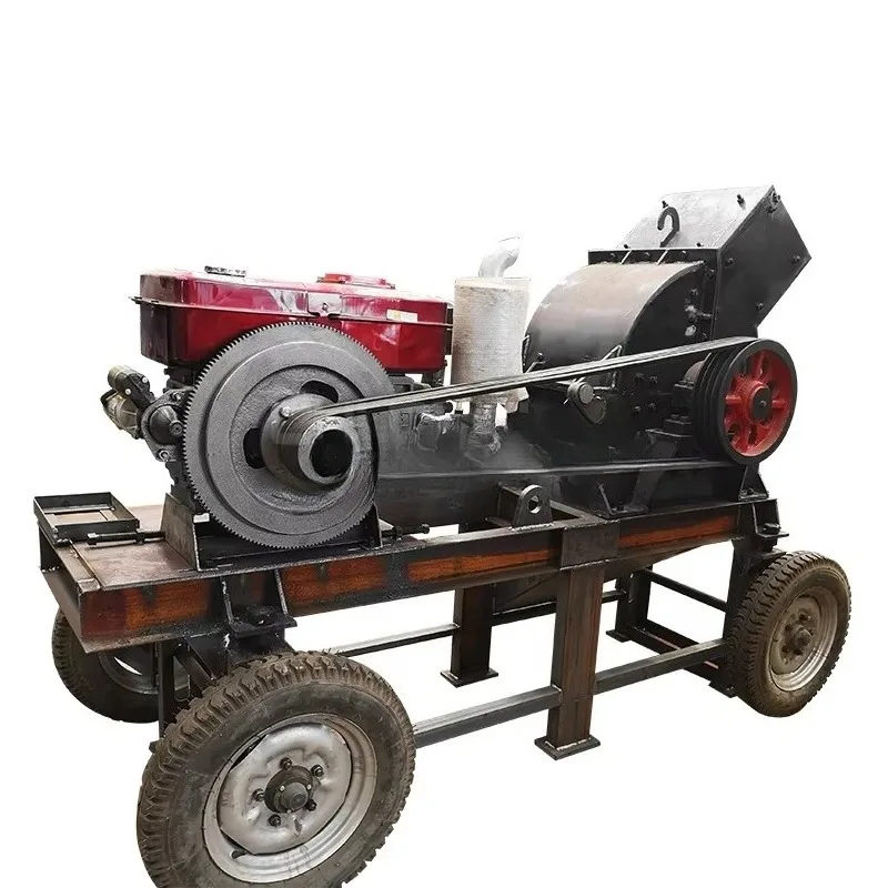 Factory Price Small Limestone Rock Stone Crushing Machine Mobile PC600x800 Portable Hammer Crusher With Screen