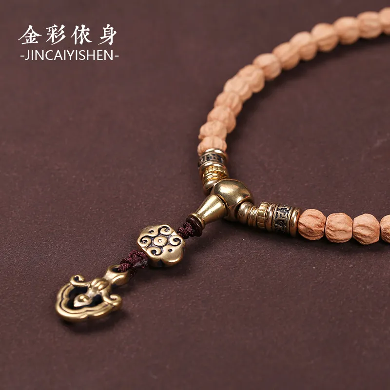 Brass Universal Joint Three-Way Connector for Buddhist Mala Beads Wenwan DIY Accessory Unisex Handmade Daily Wear Jewelry Gift