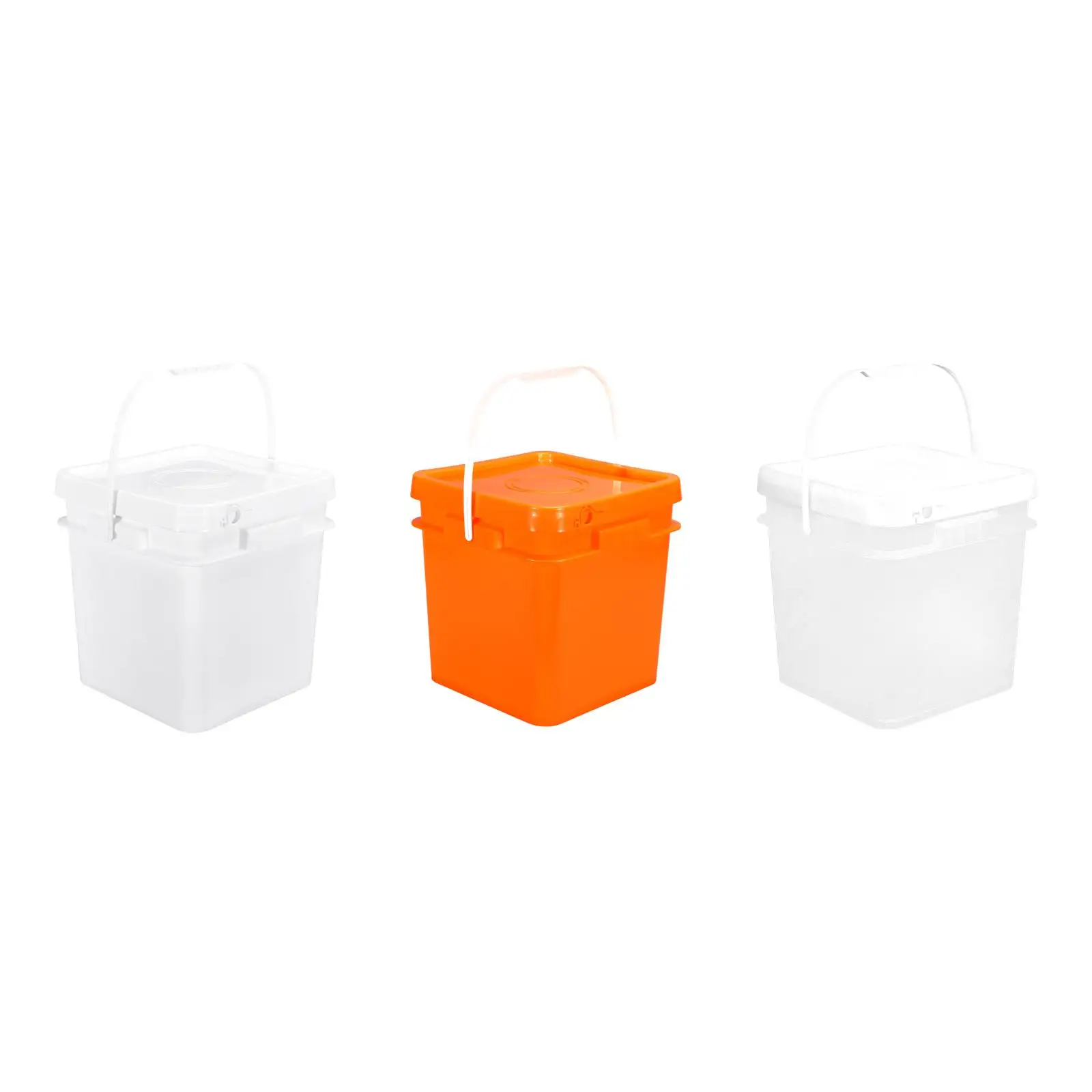 Square Bucket Heavy Duty Organizer Tub Multipurpose with Handle Empty Paint Can Food Storage Bucket for Painting Kitchen Garage