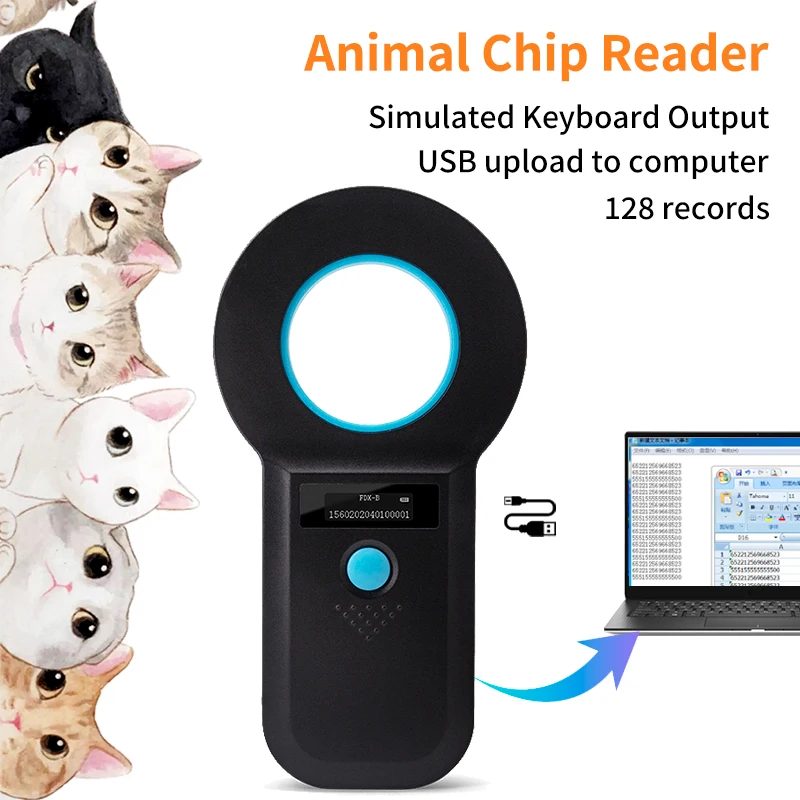 Pet Microchip Scanner BT/ Wireless/ USB Connect Animal Microchip Tag Reader Scanner 134.2KHz FDX-B Animal Reader for Dog Cat