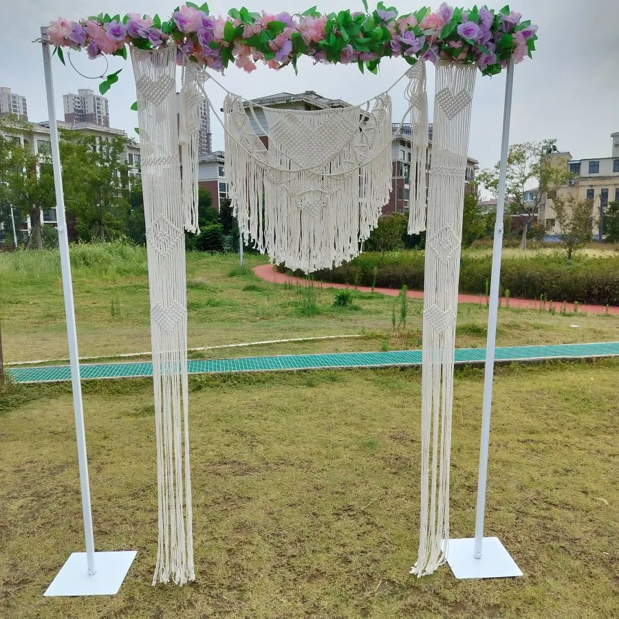 

Boho Wedding Backdrop Rustic Tapestry Arch Arbor Decorations Macrame Wedding Chair Back Hangings Bridal Shower Photo Booth Decor