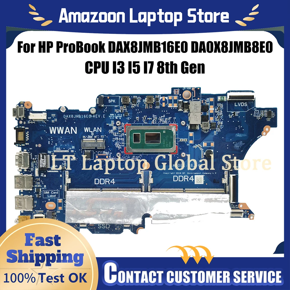 

Материнская плата для ноутбука HP ProBook 440 G6 450 LT DAX8JMB16E0 DA0X8JMB8E0 с 5405U I3 I Pavilion 15-eg3000, 100% протестировано, ОК