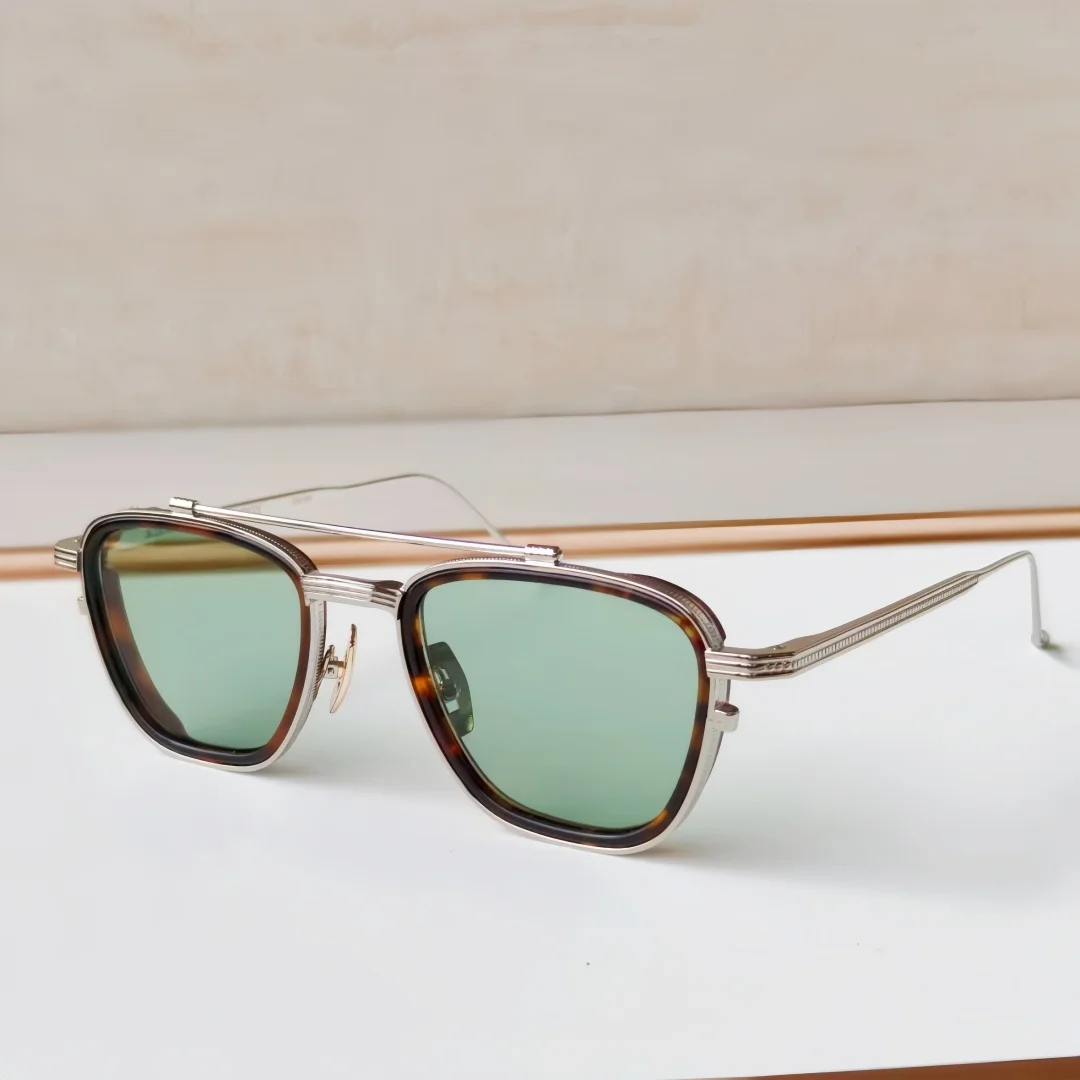 

Солнцезащитные очки JMM AZ19K 1992-2026 в стиле ретро-авиаторы, серебристая металлическая оправа, синие градиентные линзы, двойной мостик, защита от УФ400, модные очки унисекс