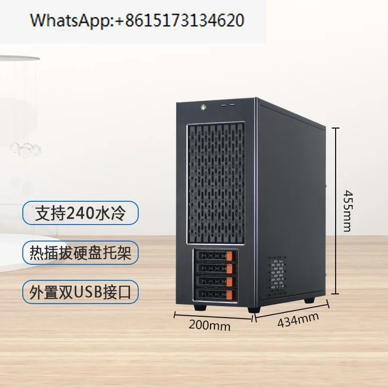 4-bay aluminum panel tower server multi-expansion support EATX motherboard storage chassis