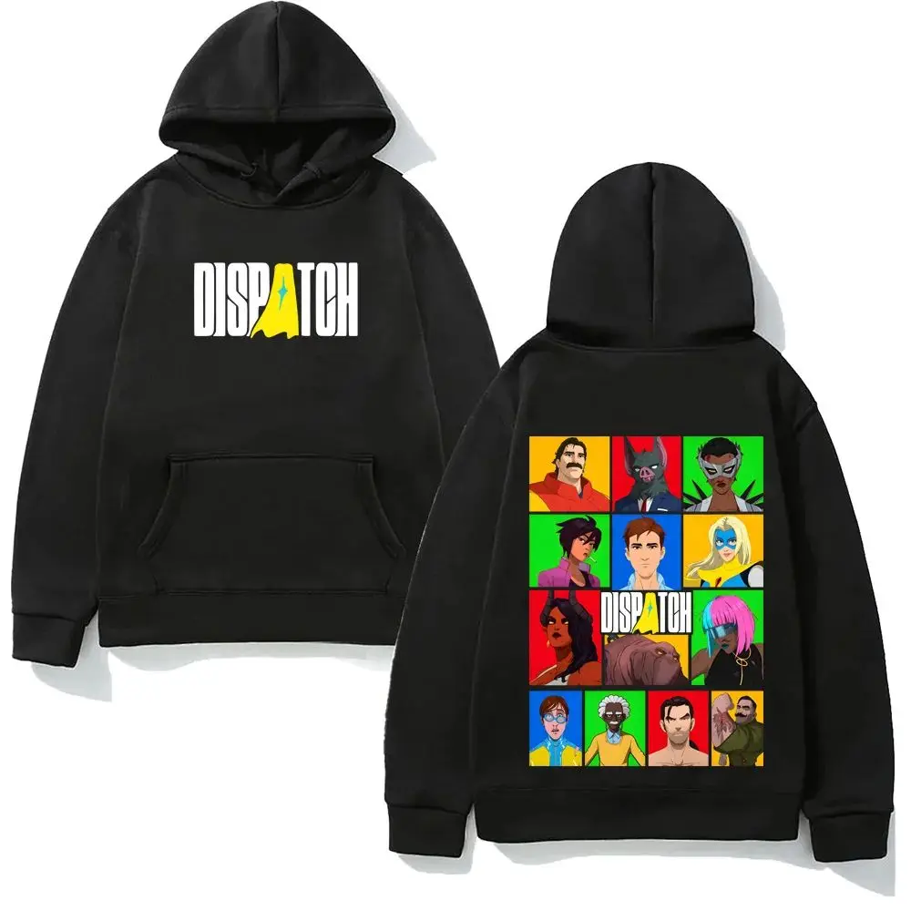 Y2k Streetwear Dispatch HOODIE Manga Style Game Pattern Printing High Quality for AutumnWinter Moletom with Hooded Fleece Hoody