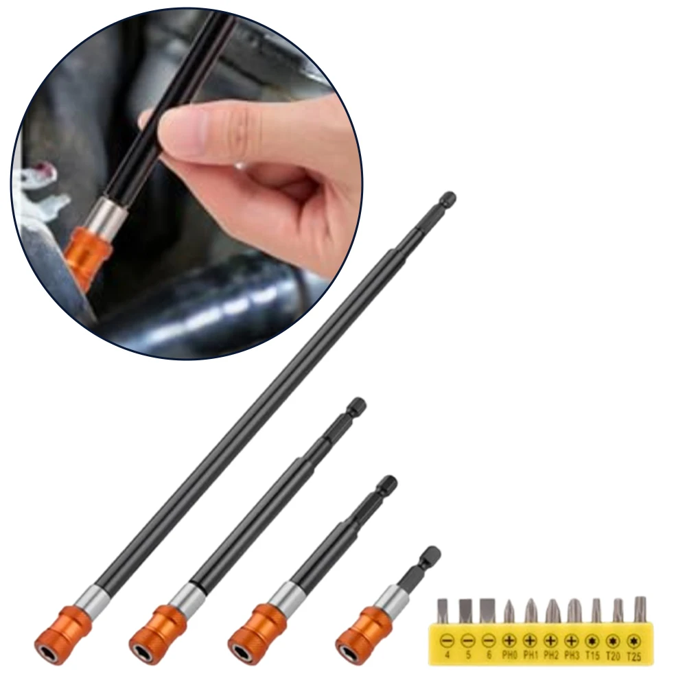 14pcs/set Magnetic Drill Bit Extension Set: Versatile & Secure For Impacts Magnetic Drill Bit Extension Kit