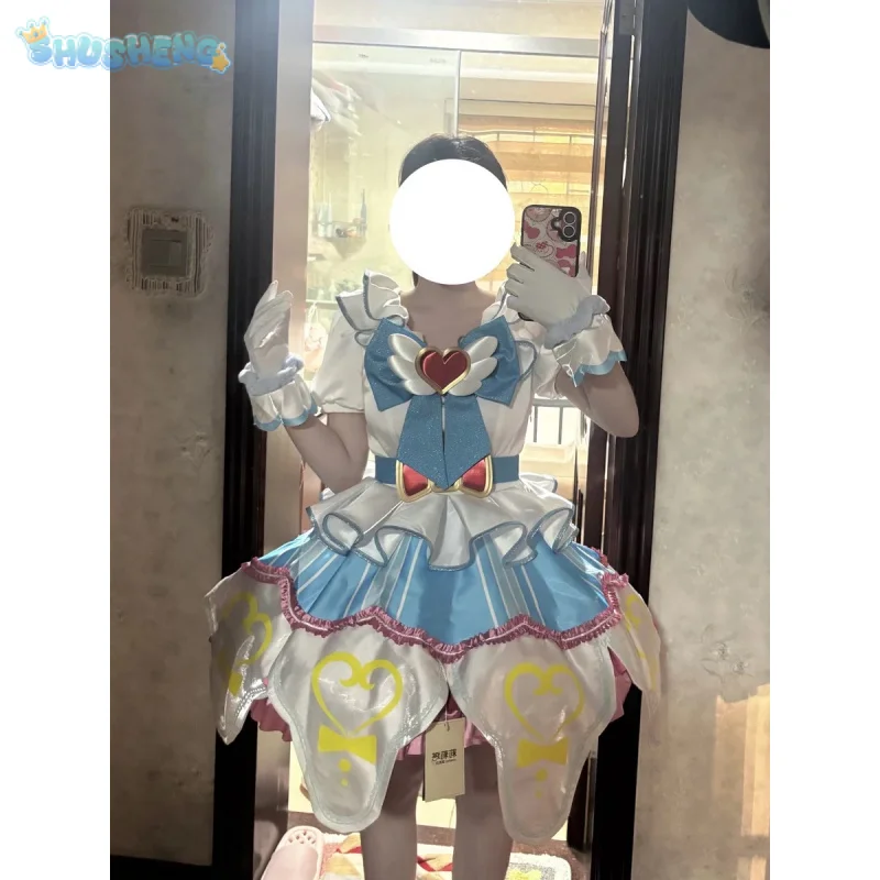 Disfraz de Anime Pripara Shiratama Mikan, nuevo vestido dulce de Lolita para niñas, gorros, guantes, calcetines, cinturón, uniforme para fiesta de Halloween
