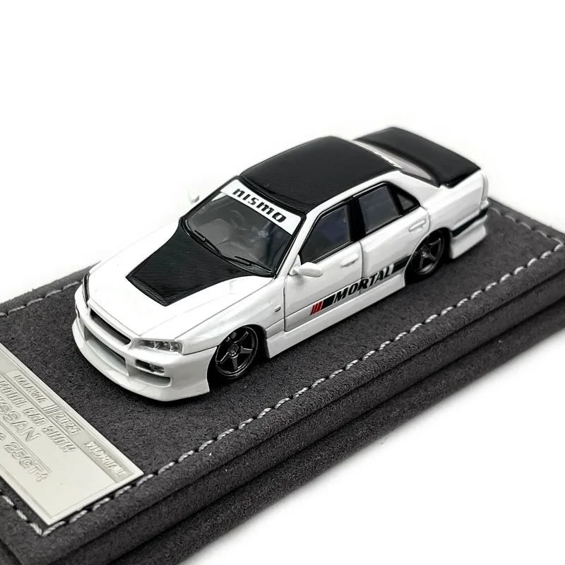 Mortal 1/64 Nissan ER34 Malaysia White Carbon Cover Alloy Toy Motor Vehicle Diecast Metal Model Gifts