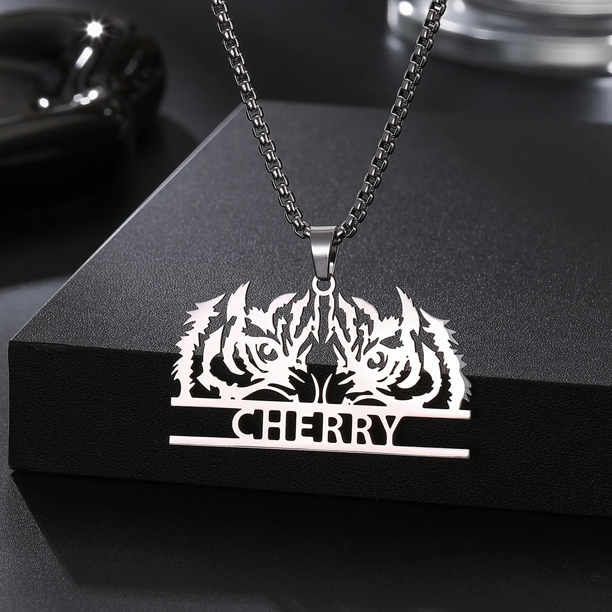 Custom Double Tiger Head Name Necklace Stainless Steel Necklace For Women Man Customized Jewelry for Men Birthday Gift