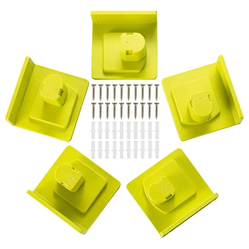 B69C Wall Mount Tool Holder For Ryobi 18V Power Tool 5 Pcs Portable Holder Mount Hanger Storage Organizer