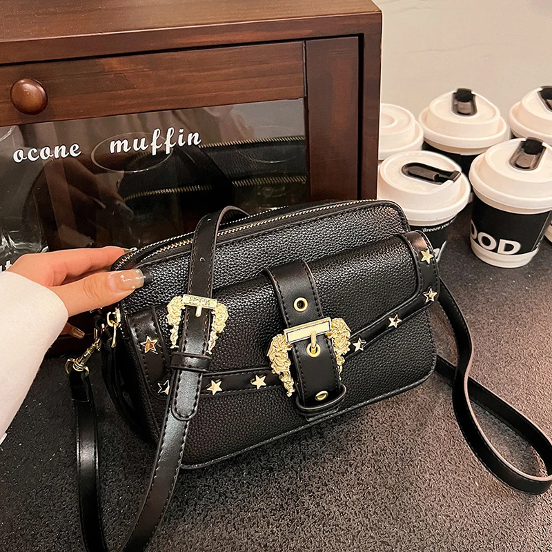 Elegant All Match Mini Square Bags Korean Chic Y2k Fashion Crossbody Bag Simple Casual Solid Shoulder Handbags