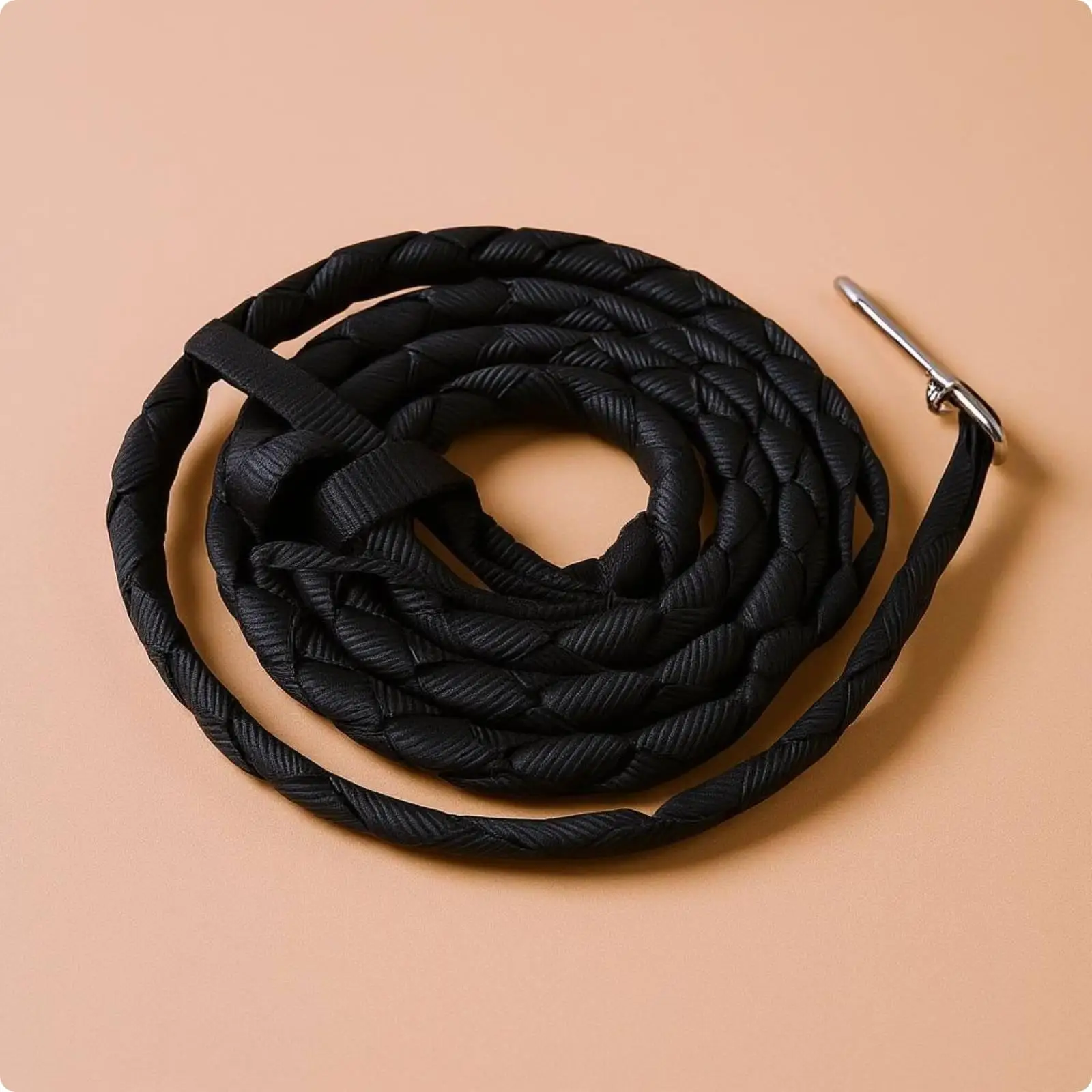 Thicken Horse Halter Head Riding Stable Braided Guide Rope Round Woven Hook Equestrian Gear Black S