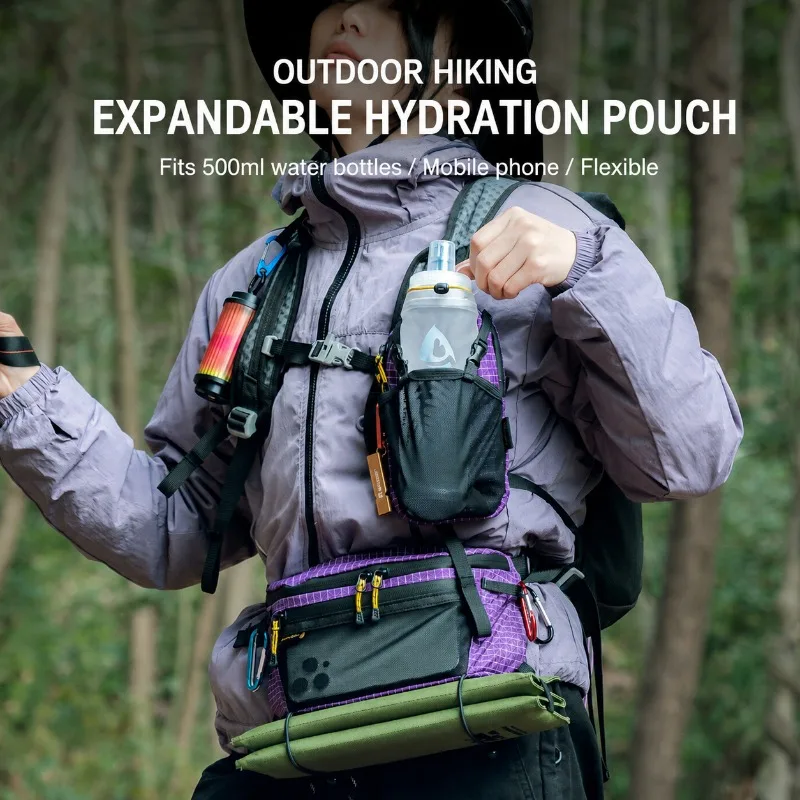 Outdoor Phone Pouch Shoulder Strap Expand Pack Hiking Kettle Bag External Modification Accessory Multifunctional Mounted Gear