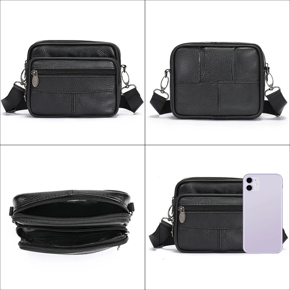 WESTAL Men Messenger Bags Purse Waist Belt Bags for Phone Purse Small Shoulder Bags Leather