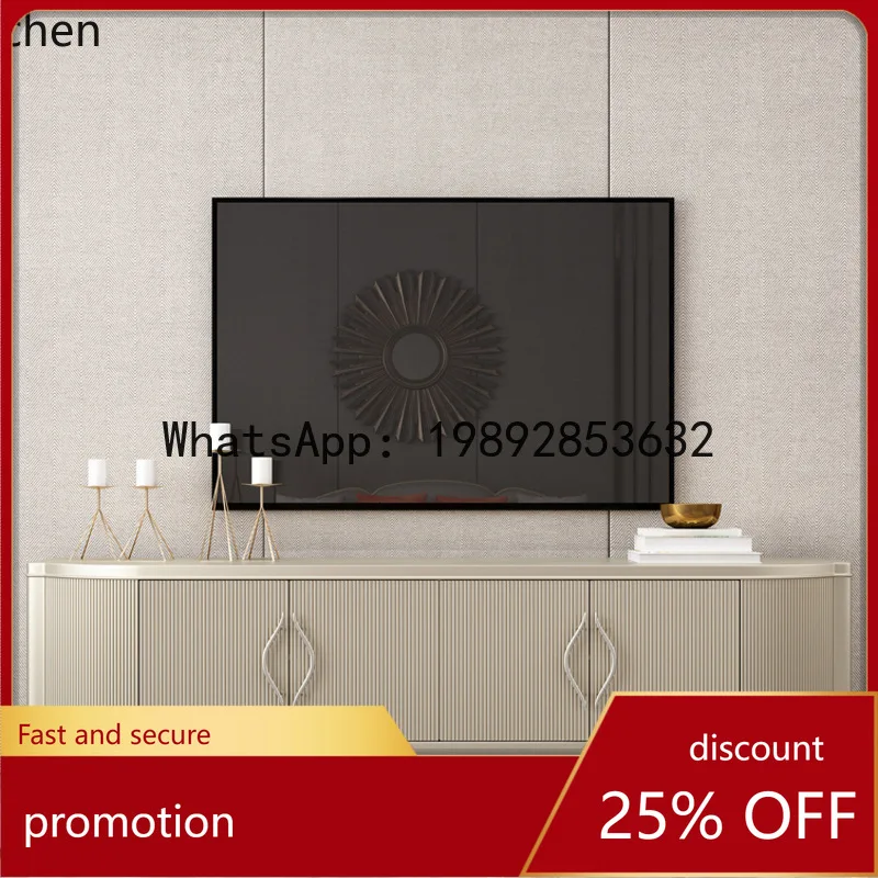 

YFY American Style TV Cabinet Set Modern Living Room Decorative Storage Cabinet Simple Solid Wood Audiovisual Cabinet