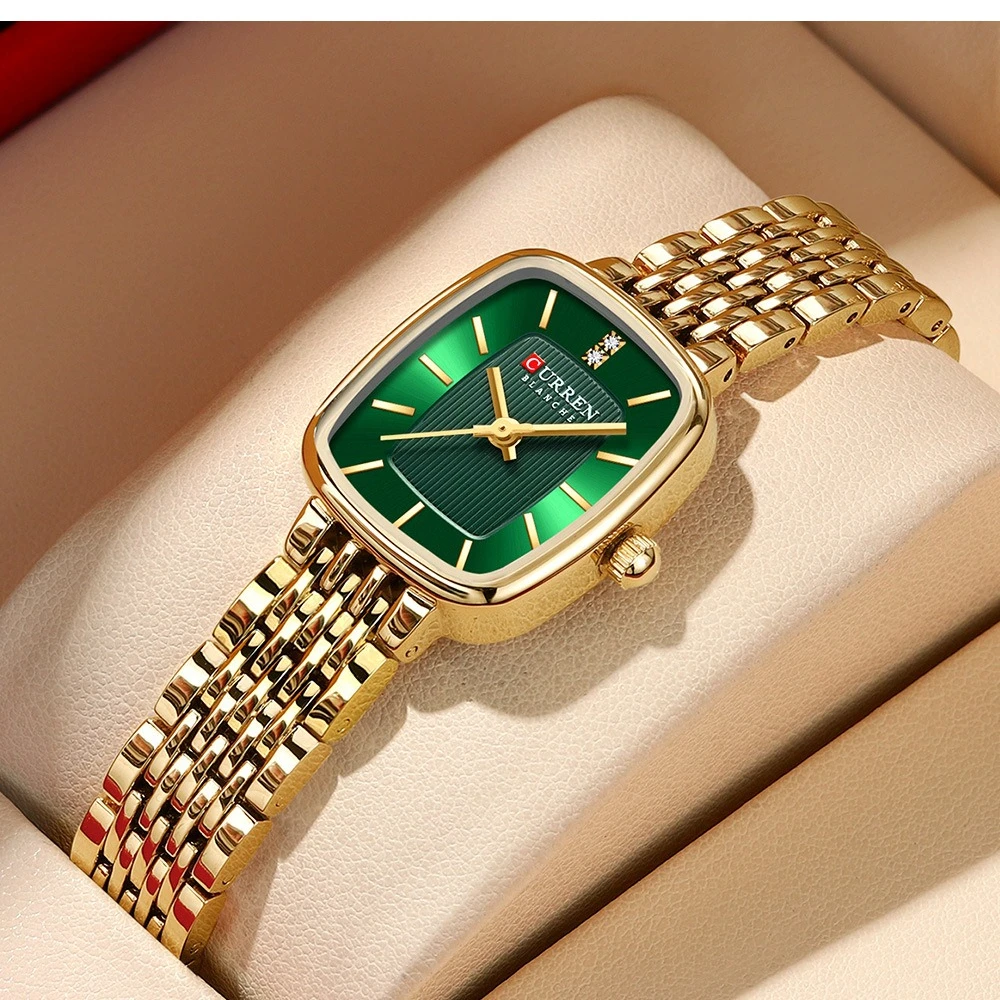 Curren 9093 ساعة نسائية عصرية ترفيهية فاخرة بحزام ناقل من الفولاذ Relojes Para Damas ساعات للنساء ساعات نسائية