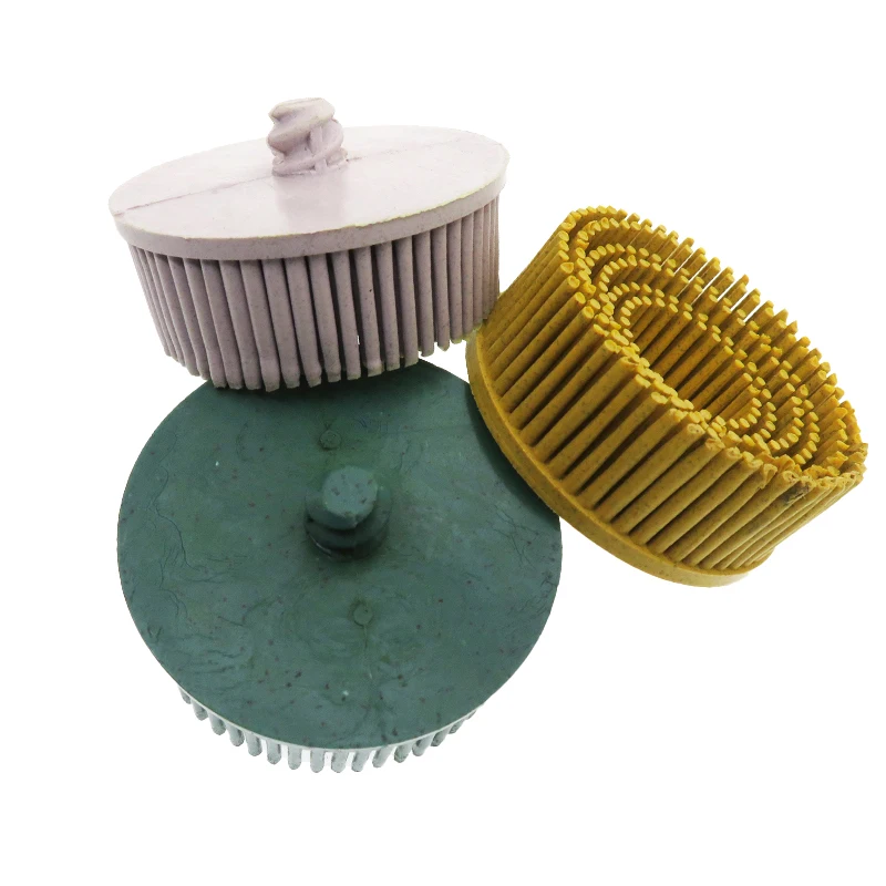 2 Inch Emery Rubber Bristle Disc Abrasive Brush Polishing Grinding Wheel With Holder for Burr Rust Scratch Removal Dropshipping